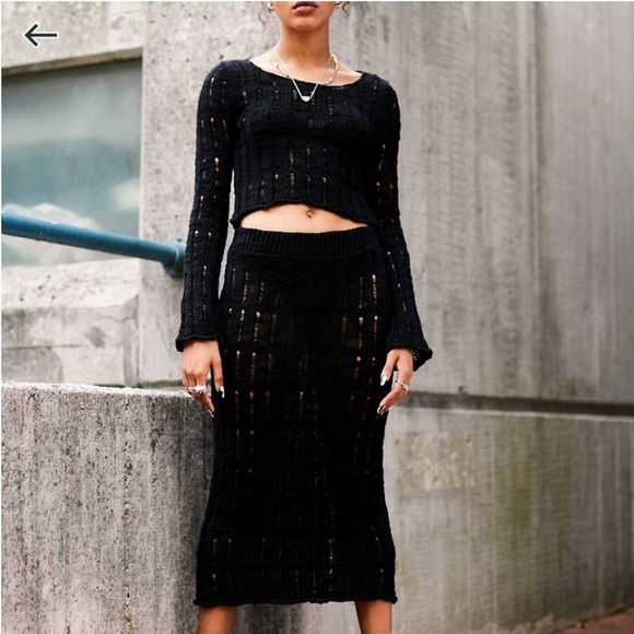 Women's ASOS Crocheted Sweater and Skirt Set - Picture 3 of 16